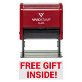 Red Free Gift Inside Self-Inking Office Rubber Stamp