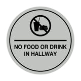 Signs ByLITA Circle No Food or Drink In Hallway Sign