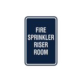 Portrait Round Fire Sprinkler Riser Room Sign with Adhesive Tape, Mounts On Any Surface, Weather Resistant