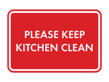 Classic Framed Please Keep Kitchen Clean Wall or Door Sign