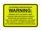 Signs ByLITA Classic Framed California Proposition 65 Sign Alcoholic Beverages