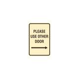 Signs ByLITA Portrait Round Please Use Other Door Right Arrow Sign