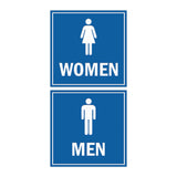 Square men women sign set with Adhesive Tape, Mounts On Any Surface, Weather Resistant