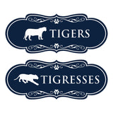 Designer Tigers and Tigresses, Novelty Restroom Signs, Set of 2 (Black) - Small