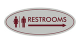 Signs ByLITA Oval Restrooms Right Arrow Sign