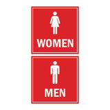 Square men women sign set with Adhesive Tape, Mounts On Any Surface, Weather Resistant