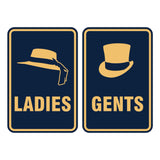 Portrait Round Ladies And Gents Sign Set