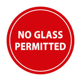 Signs ByLITA Circle No Glass Permitted Sign