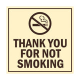 Signs ByLITA Square Thank You For Not Smoking Sign with Adhesive Tape, Mounts On Any Surface, Weather Resistant, Indoor/Outdoor Use