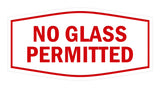 Signs ByLITA Fancy No Glass Permitted Sign with Adhesive Tape, Mounts On Any Surface, Weather Resistant, Indoor/Outdoor Use