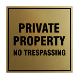 Square Private Property Sign with Adhesive Tape, Mounts On Any Surface, Weather Resistant