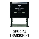 Black Official Transcript Self Inking Rubber Stamp