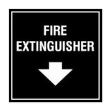 Square Fire extinguisher Sign with Adhesive Tape, Mounts On Any Surface, Weather Resistant