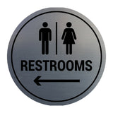 Signs ByLITA Circle Restrooms Left Arrow Sign