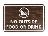 Signs ByLITA Classic Framed No outside food or drink Sign