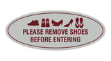 Oval Please Remove Shoes Before Entering Sign