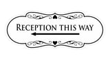 Designer Reception This Way Left Arrow Wall or Door Sign
