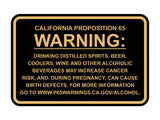 Signs ByLITA Classic Framed California Proposition 65 Sign Alcoholic Beverages