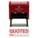 Red Quoted With Date Line Self-Inking Office Rubber Stamp