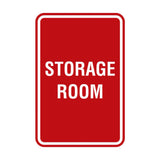 Red Portrait Round Storage Room Sign