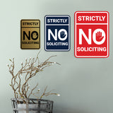 Portrait Round Strictly No Soliciting Wall or Door Sign