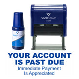 Blue Your Account Is Past Due Self Inking Rubber Stamp Combo With Refill