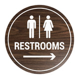 Signs ByLITA Circle Restrooms Right Arrow Sign