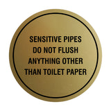Circle Sensitive Pipes Do Not Flush Anything Other Than Toilet Paper Wall or Door Sign