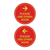 Signs ByLITA Circle Please Use Other Door Sign Set with Adhesive Tape, Mounts On Any Surface, Weather Resistant, Indoor/Outdoor Use