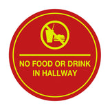 Signs ByLITA Circle No Food or Drink In Hallway Sign