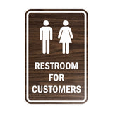 Portrait Round Restroom For Customers Sign