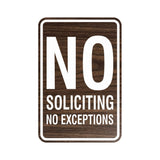 Portrait Round No Soliciting No Exceptions Sign