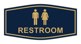 Navy Blue/Gold  Fancy Unisex Restroom Sign