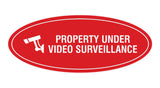 Oval Property Under Video Surveillance Sign