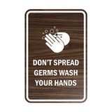 Signs ByLITA Portrait Round Don't Spread Germs Wash Your Hands Sign