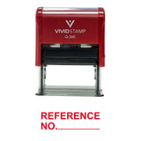 Red REFERENCE NO. Self Inking Rubber Stamp