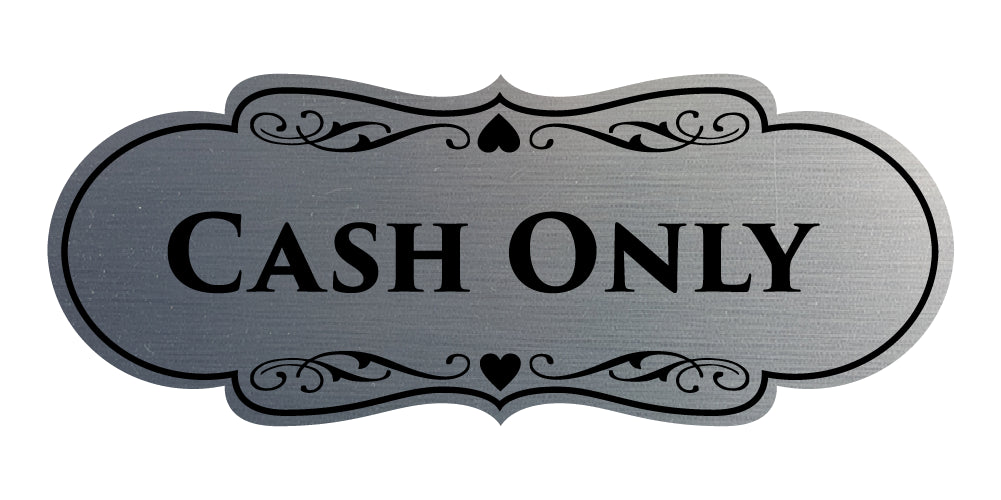 Designer Cash Only Wall or Door Sign