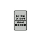 Signs ByLITA Portrait Round Clothing Optional Beyond This Point Sign