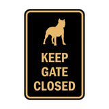 Portrait Round Keep Gate Closed Dog Sign