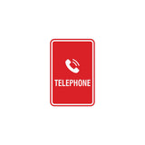 Portrait Round Telephone Sign With Adhesive Tape