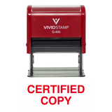 Red CERTIFIED COPY Self Inking Rubber Stamp