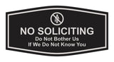 Fancy No Soliciting Do Not Bother Us If We Do Not Know You Wall or Door Sign