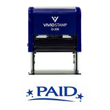 Paid W/Stars Self Inking Rubber Stamp