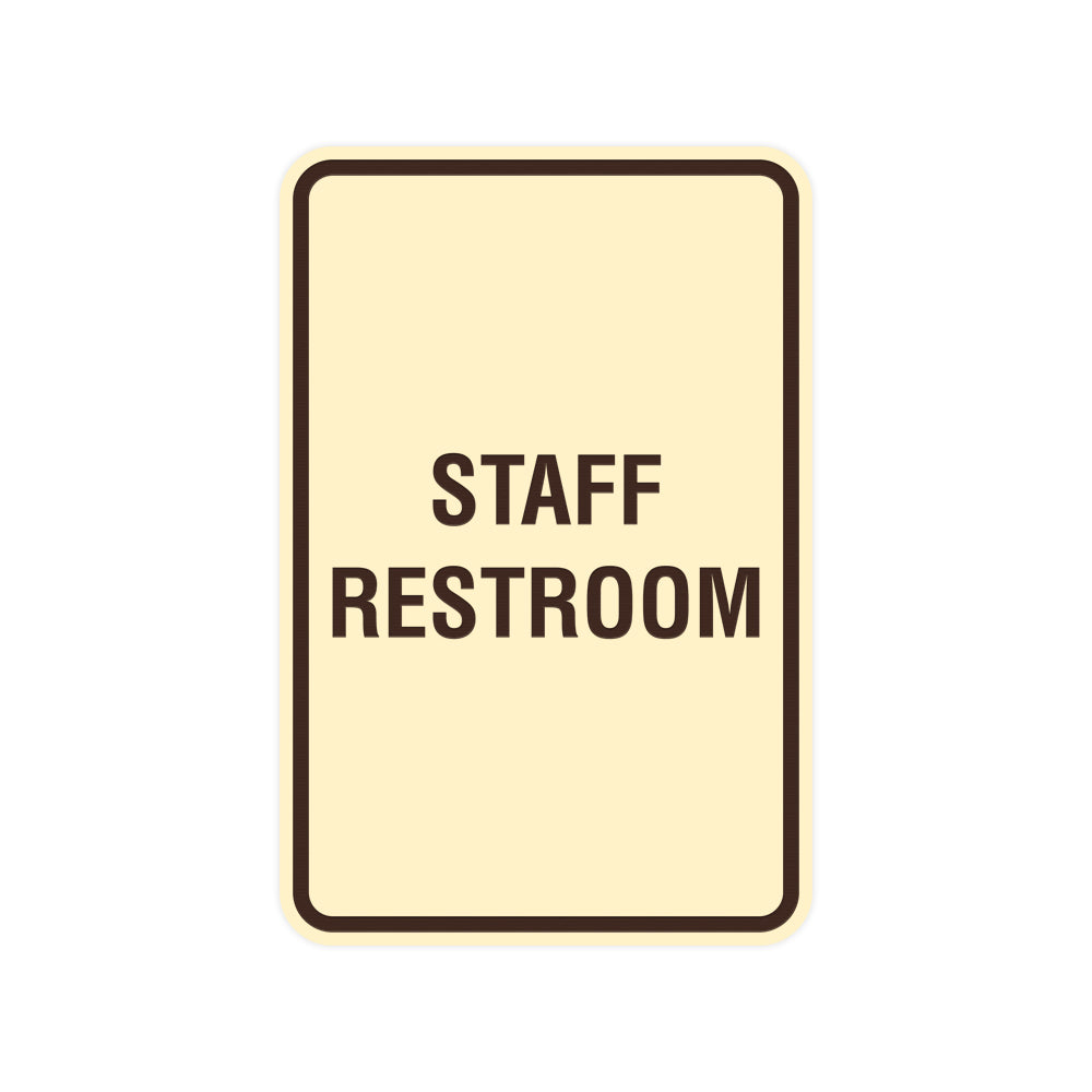 Portrait Round Staff Restroom Sign With Adhesive Tape
