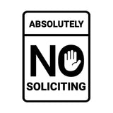 Portrait Round Absolutely No Soliciting Wall or Door Sign