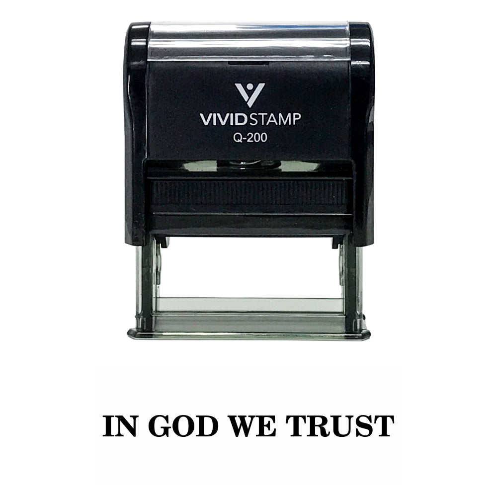 Black In God We Trust Self Inking Rubber Stamp