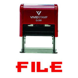 Red File Self-Inking Office Rubber Stamp