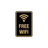 Portrait Round Free WiFi Sign with Adhesive Tape, Mounts On Any Surface, Weather Resistant