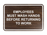 Signs ByLITA Classic Framed Employees Must Wash Hands Before Returning To Work