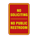 Portrait Round No Soliciting No Public Restroom Sign